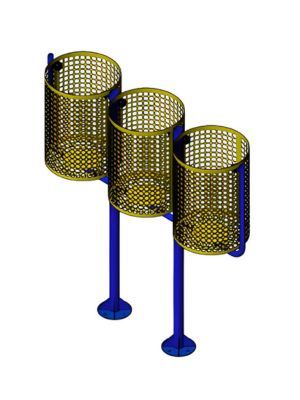 Lixeira telada tripla